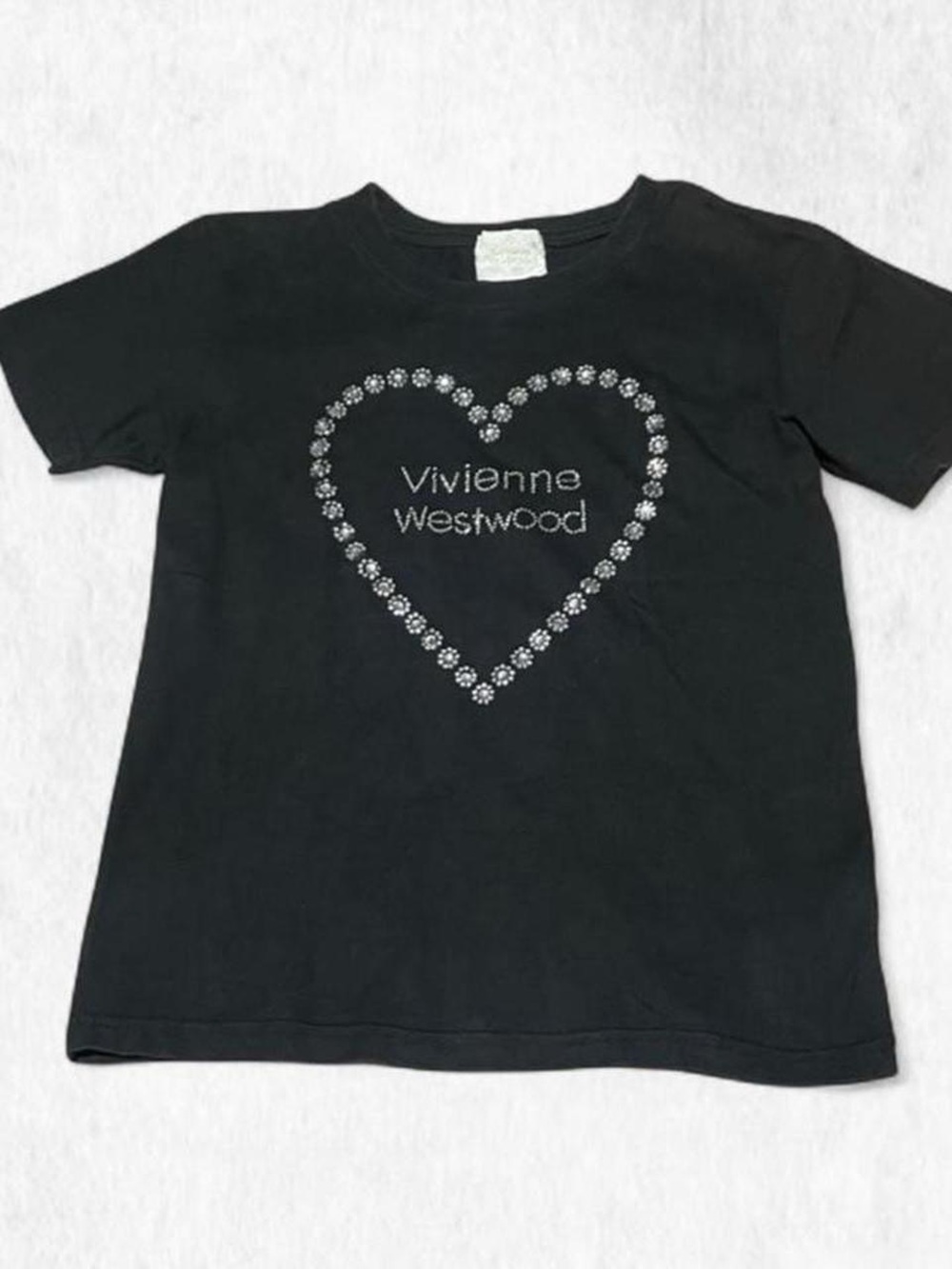 Black Vivienne Westwood rhinestone baby tee